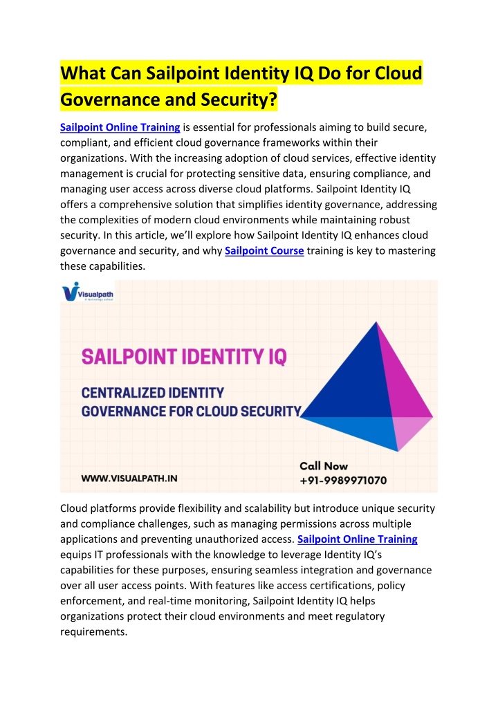 what can sailpoint identity iq do for cloud