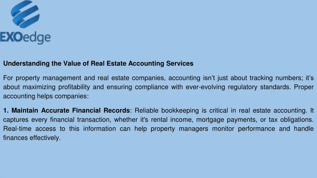 understanding the value of real estate accounting