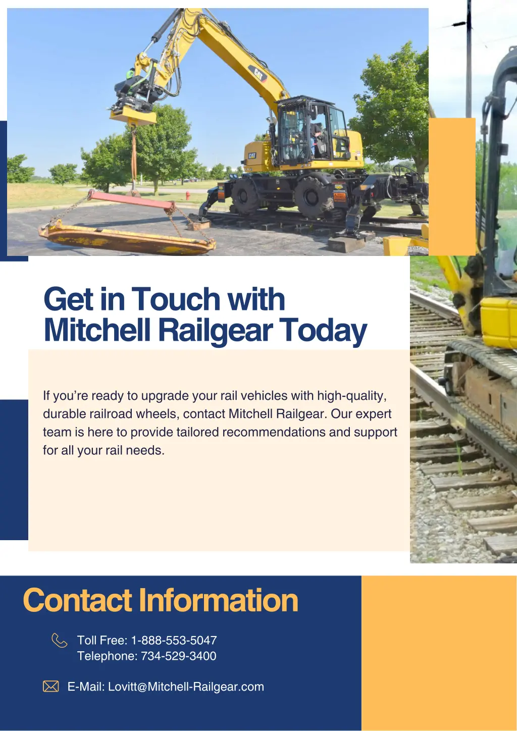 get in touch with mitchell railgear today