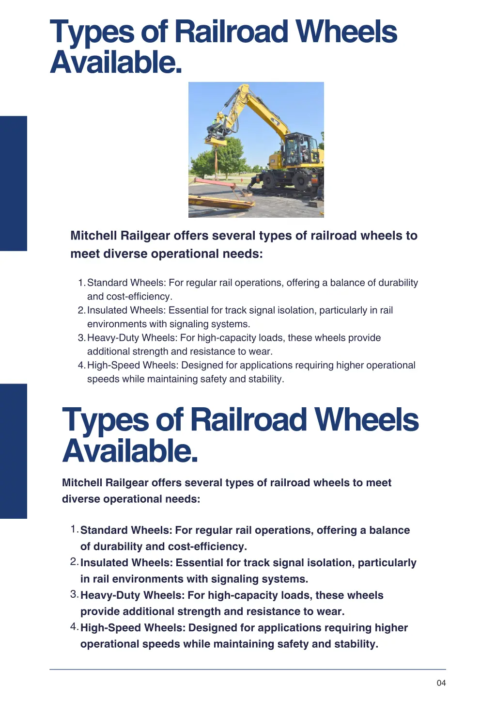 types of railroad wheels available