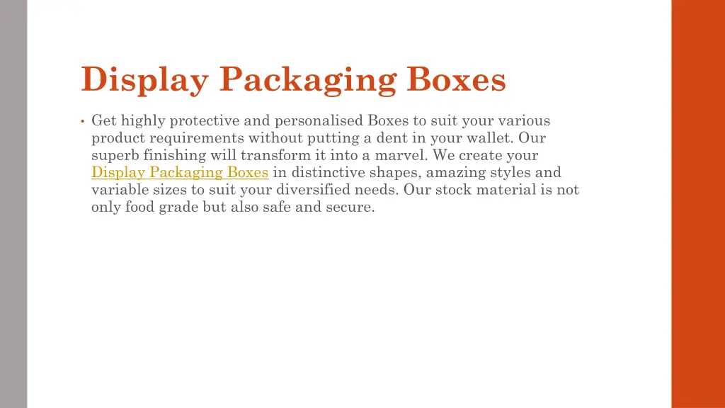 display packaging boxes