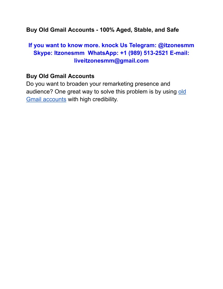 buy old gmail accounts 100 aged stable and safe