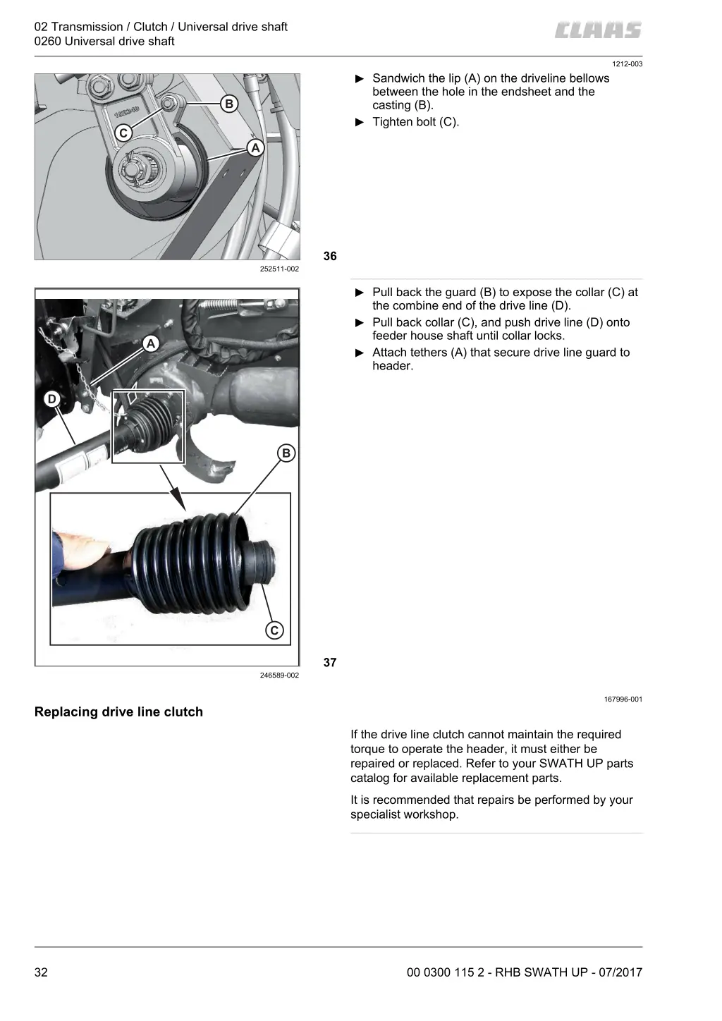 02 transmission clutch universal drive shaft 0260 2