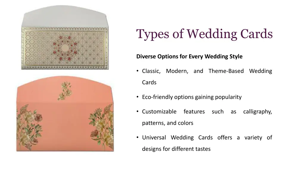 types of wedding cards