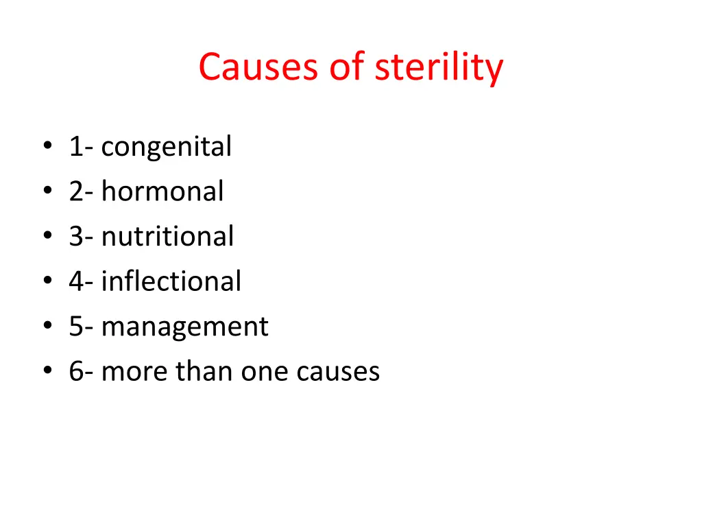 causes of sterility