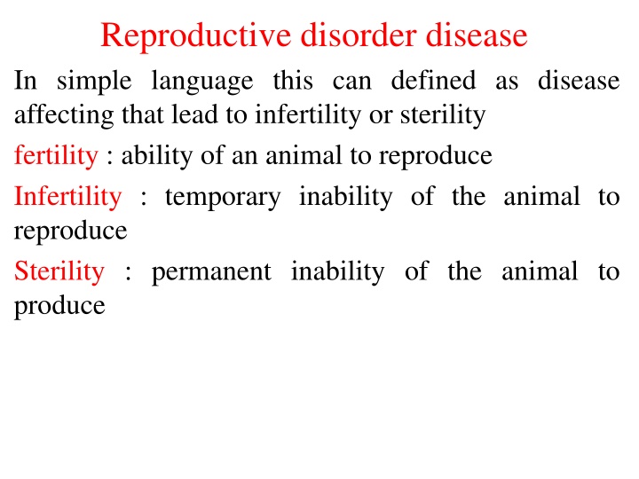 reproductive disorder disease in simple language