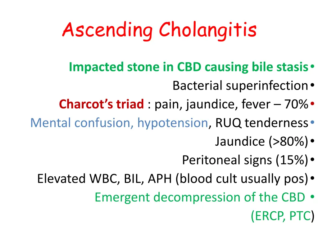 ascending cholangitis