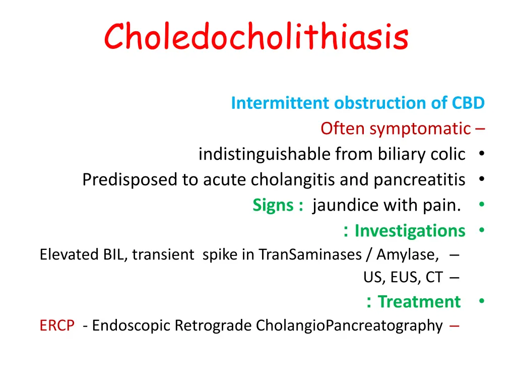 choledocholithiasis