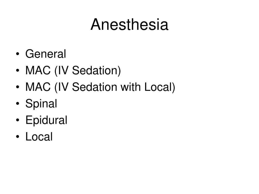 anesthesia