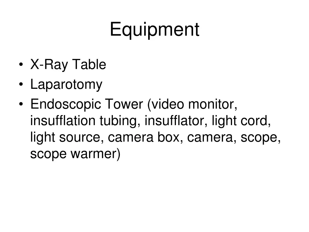 equipment