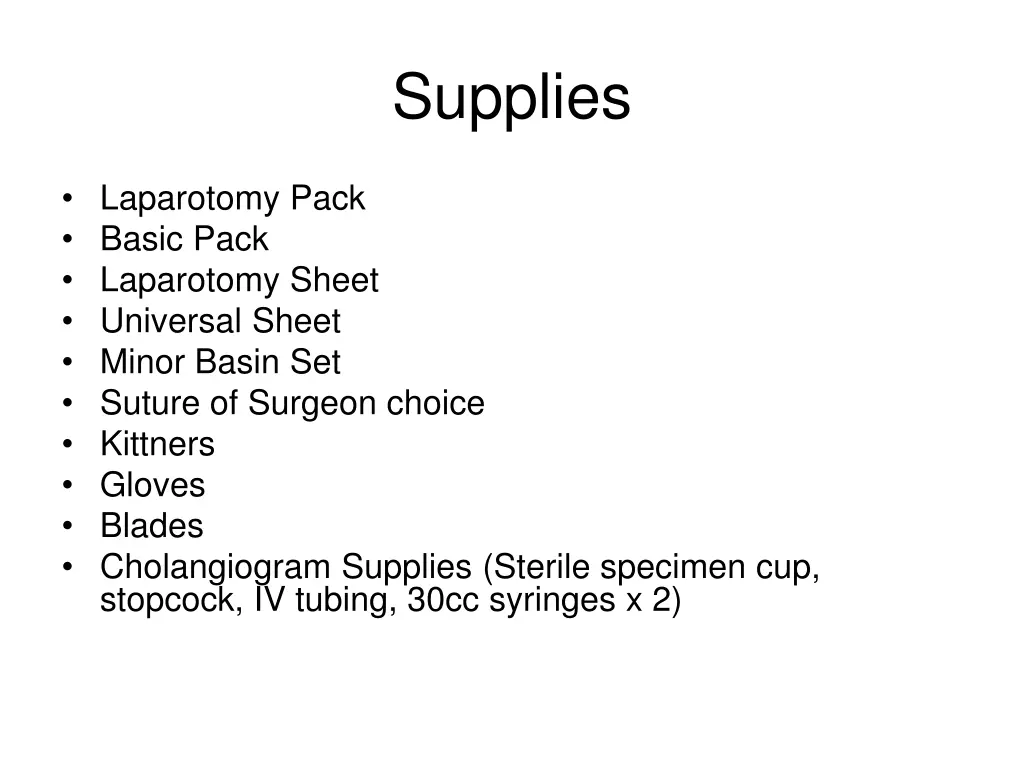 supplies