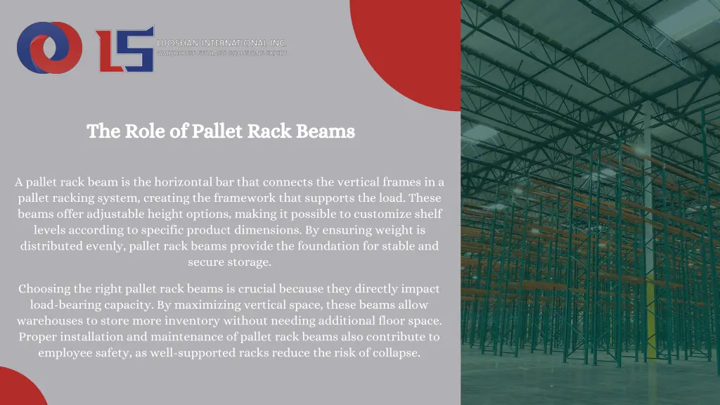 the role of pallet rack beams