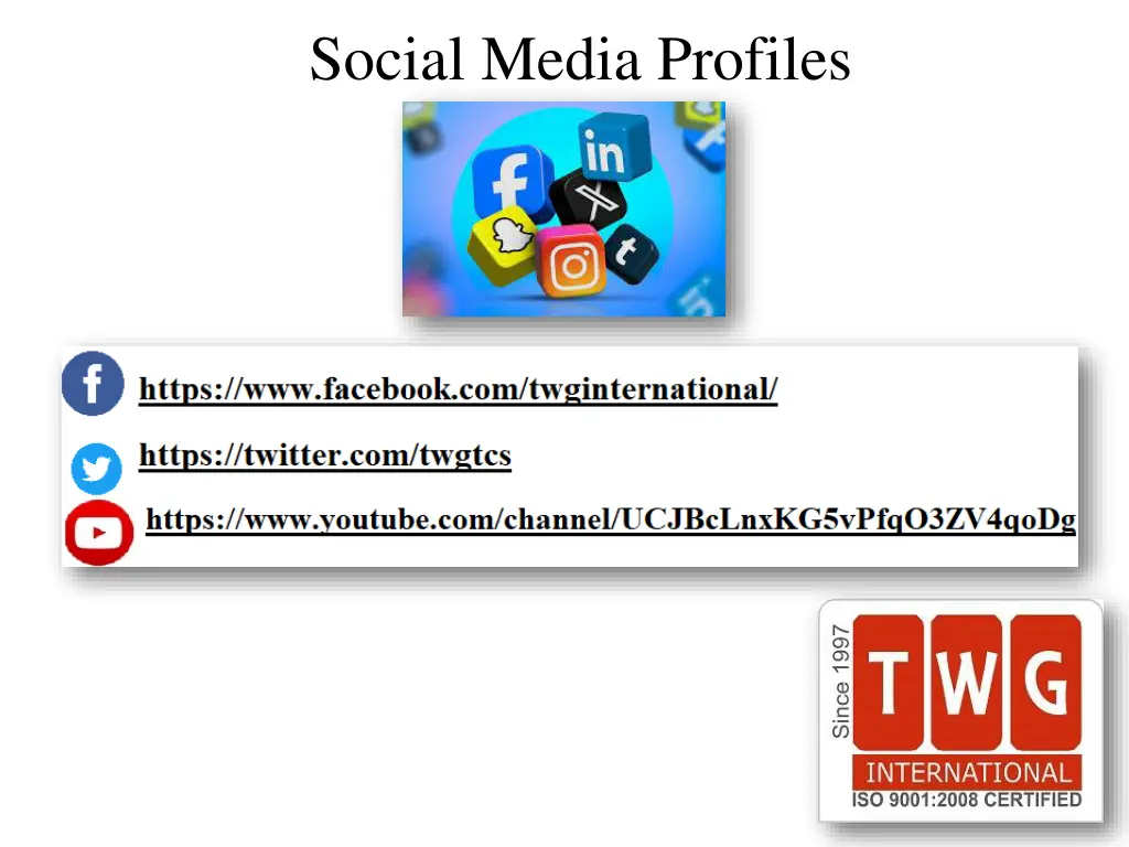 social media profiles