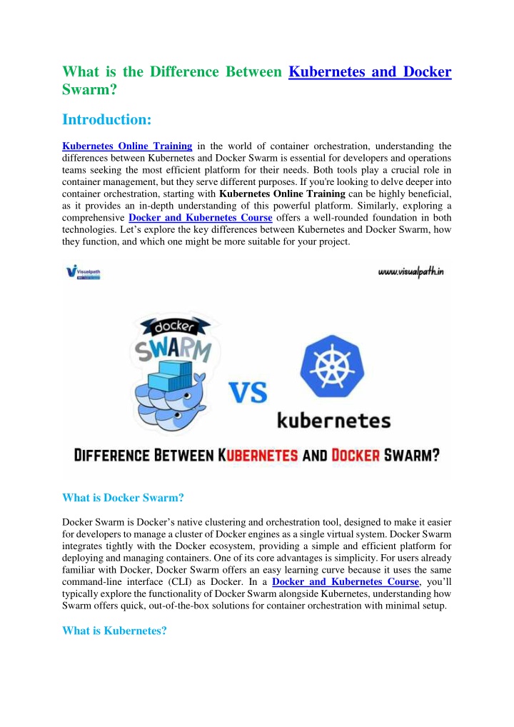 what is the difference between kubernetes