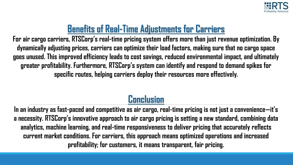 benefits of real time adjustments for carriers