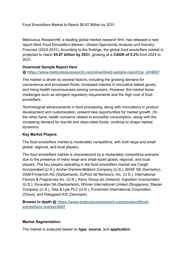 food emulsifiers market to reach 5 87 billion