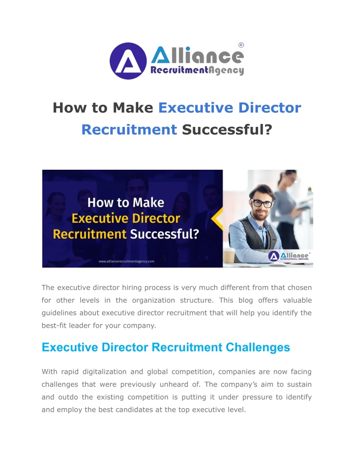 how to make executive director recruitment