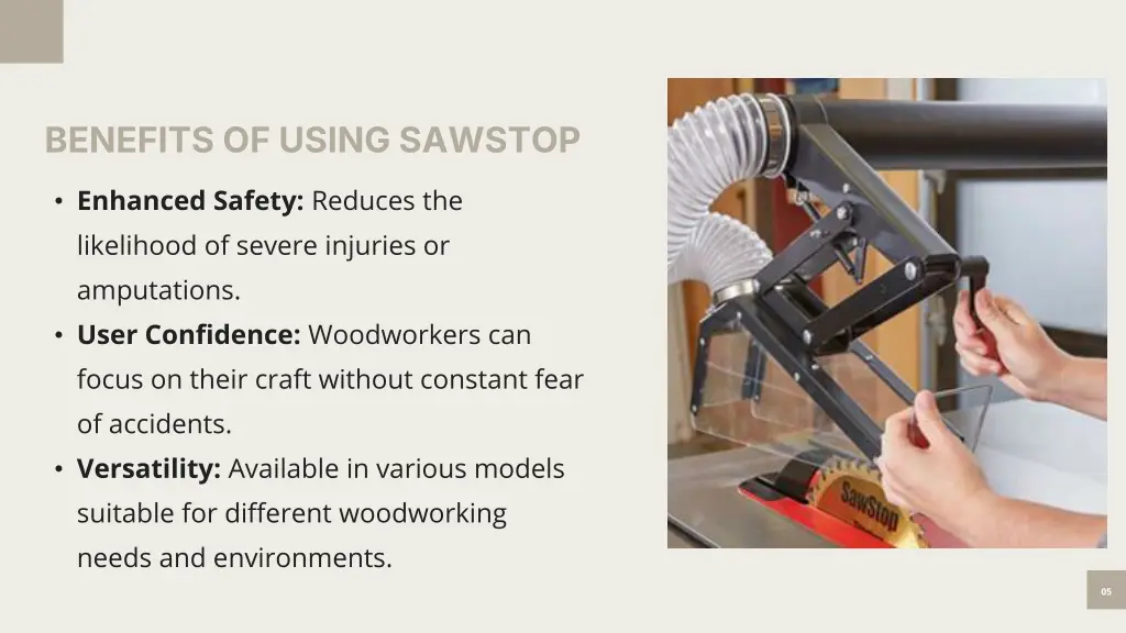 benefits of using sawstop