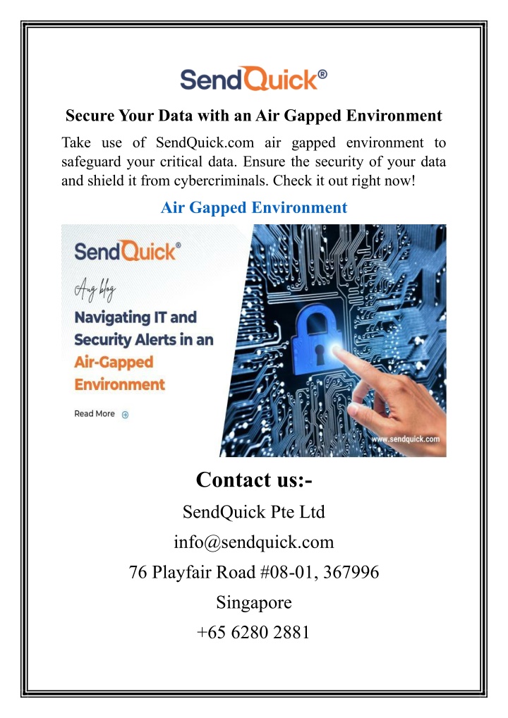 secure your data with an air gapped environment