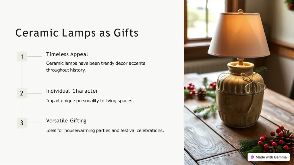 ceramic lamps as gifts