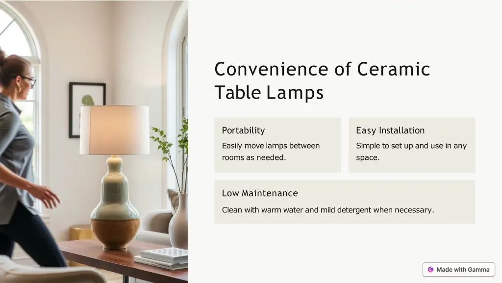 convenience of ceramic table lamps