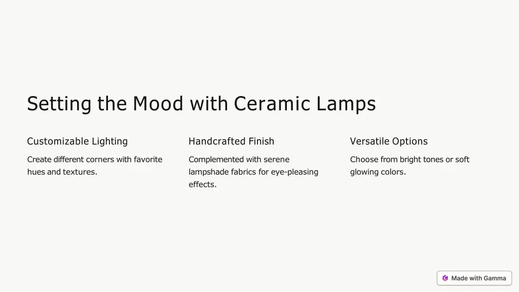 setting the mood with ceramic lamps