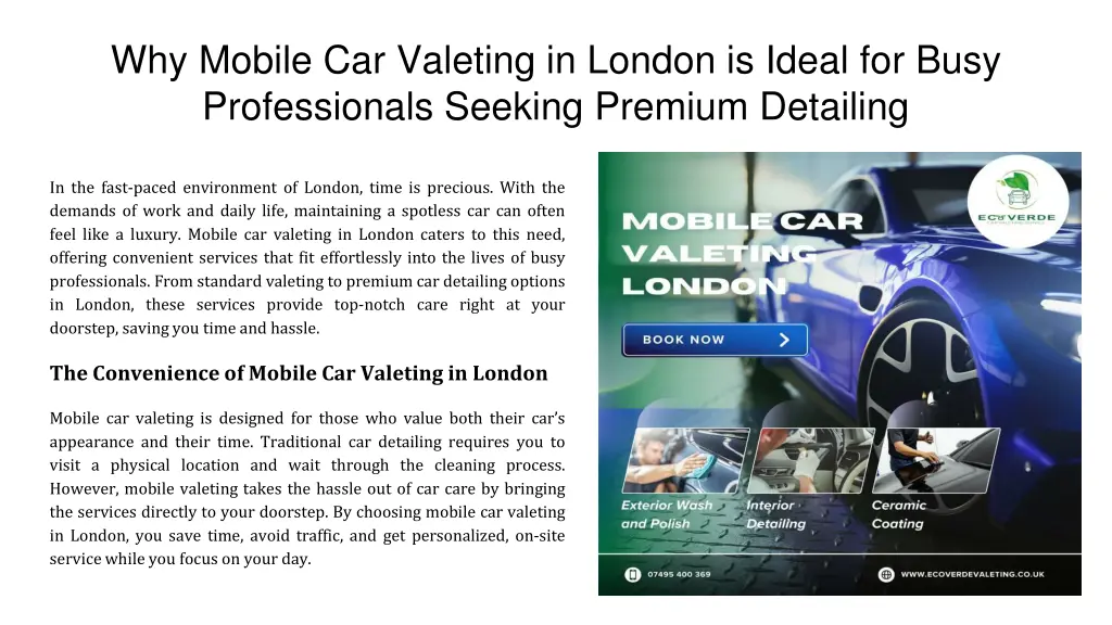 why mobile car valeting in london is ideal