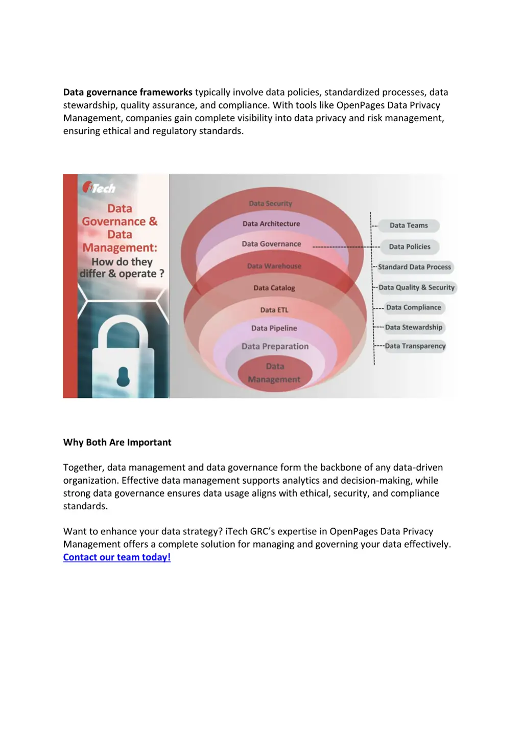 data governance frameworks typically involve data