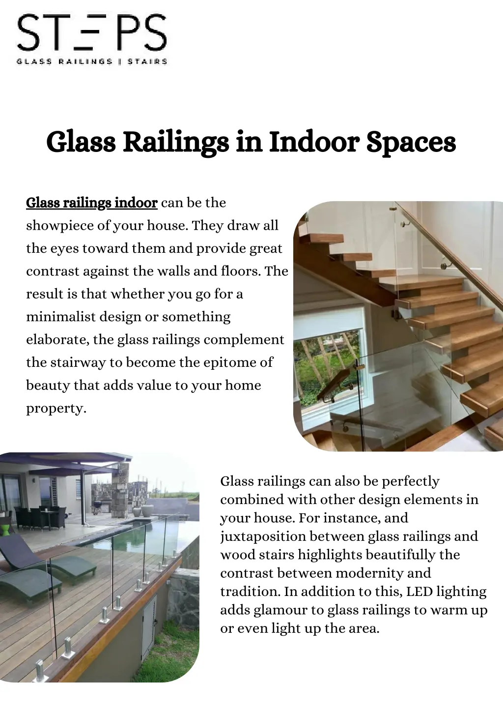 glass railings in indoor spaces