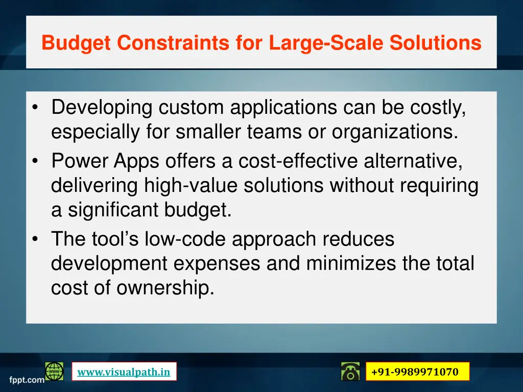 budget constraints for large scale solutions