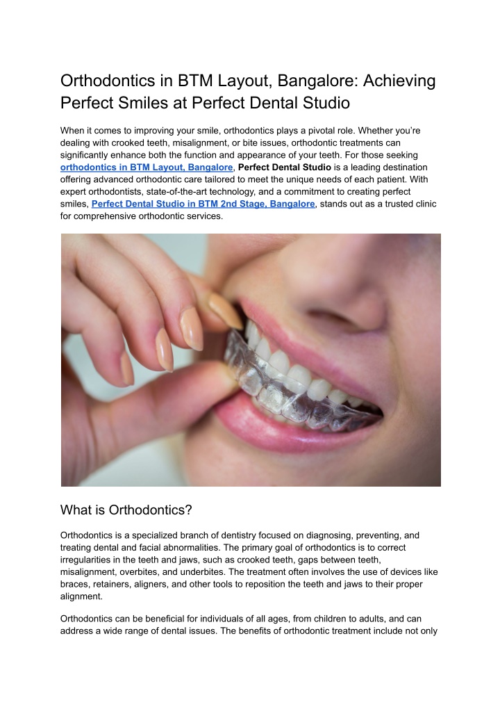 orthodontics in btm layout bangalore achieving