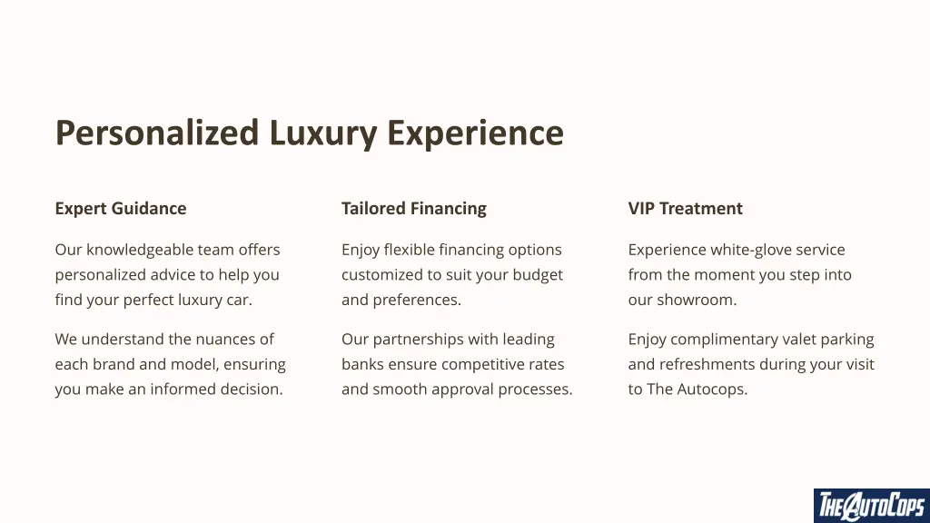 personalized luxury experience