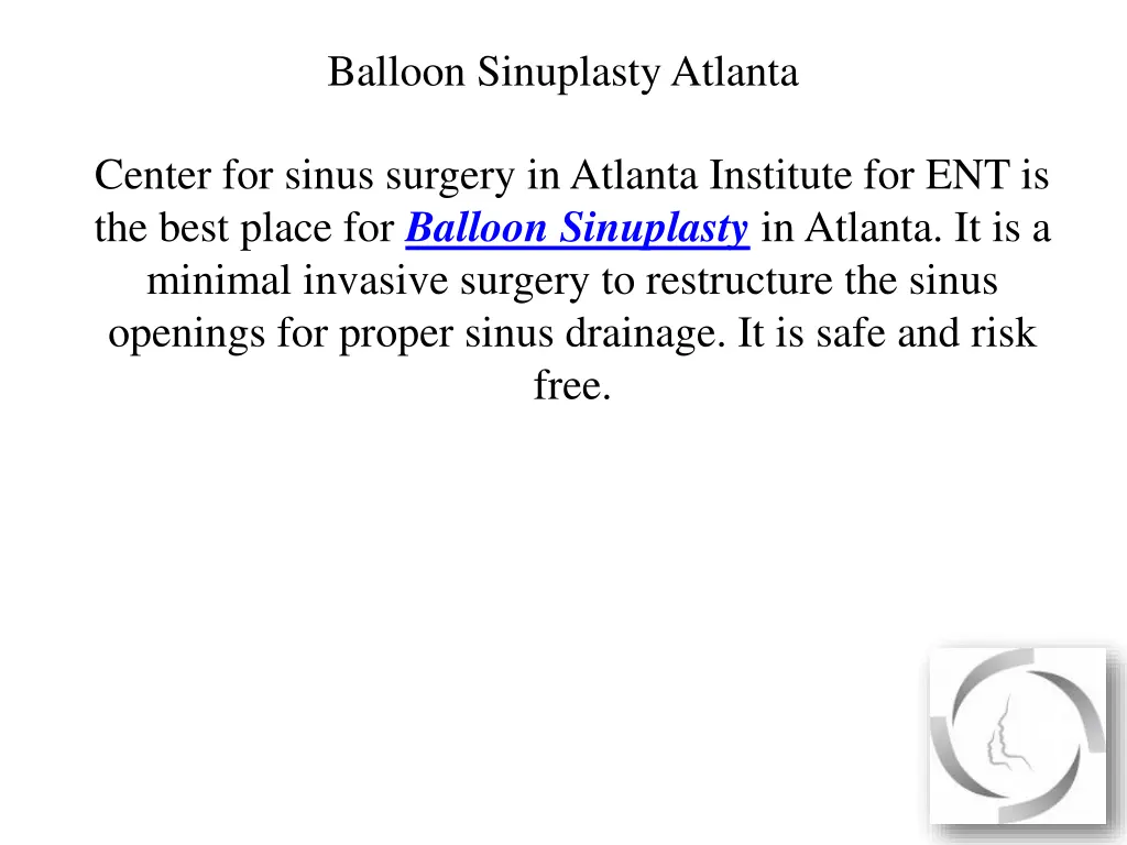 balloon sinuplasty atlanta