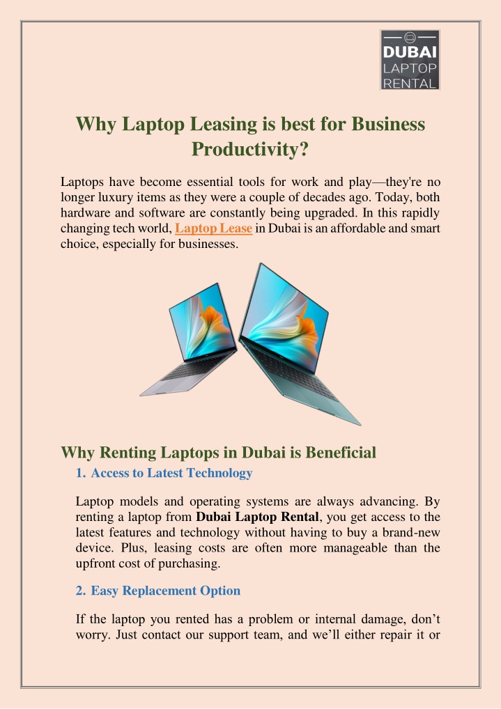 why laptop leasing is best for business