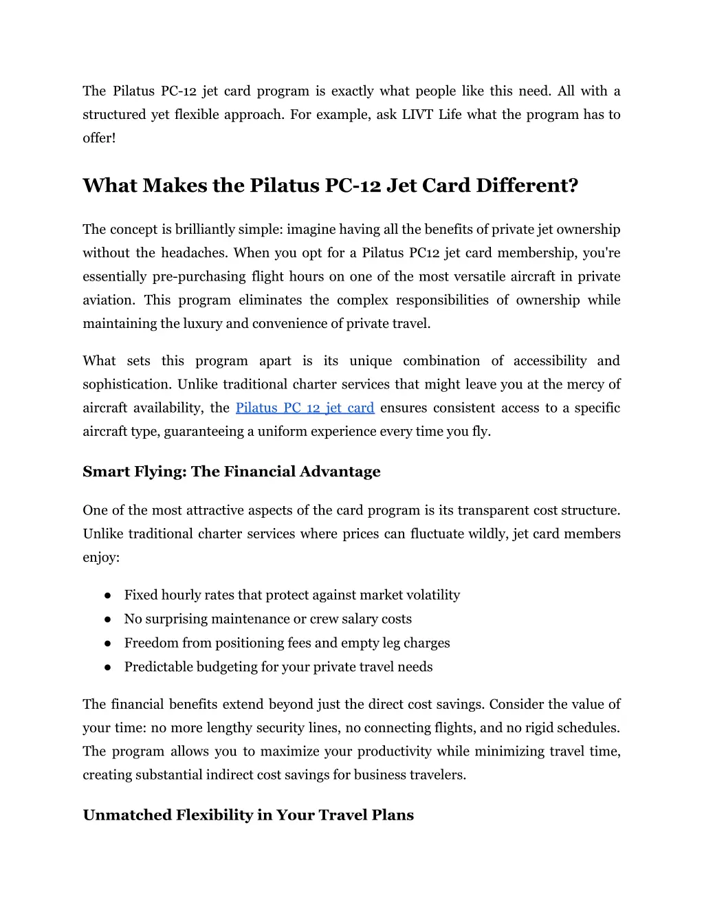 the pilatus pc 12 jet card program is exactly