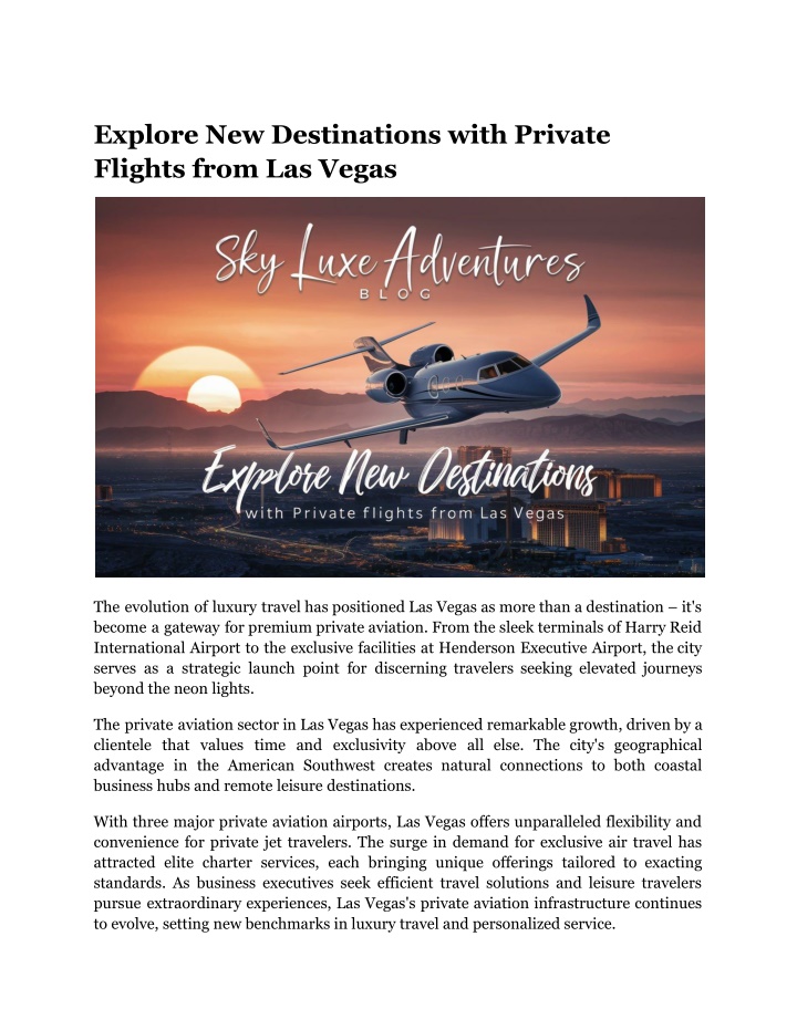 explore new destinations with private flights