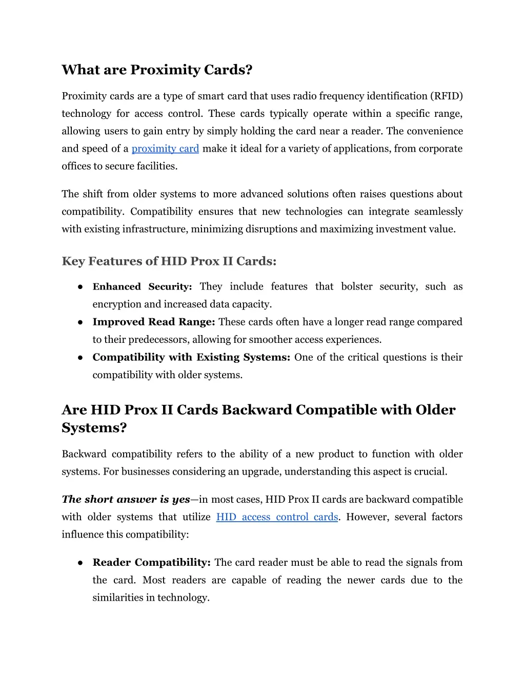 what are proximity cards