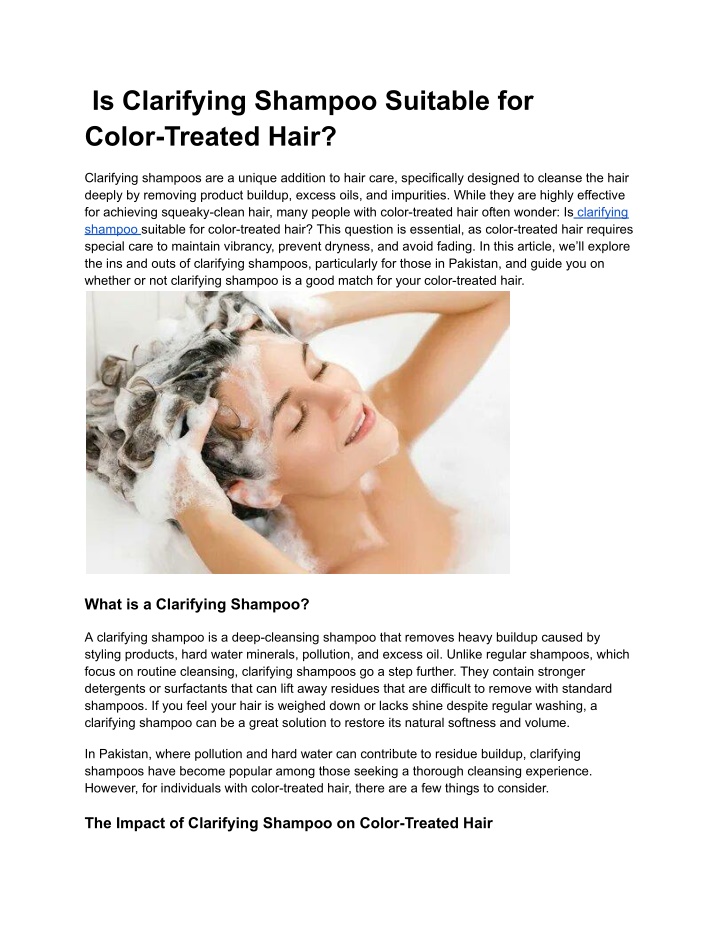 is clarifying shampoo suitable for color treated