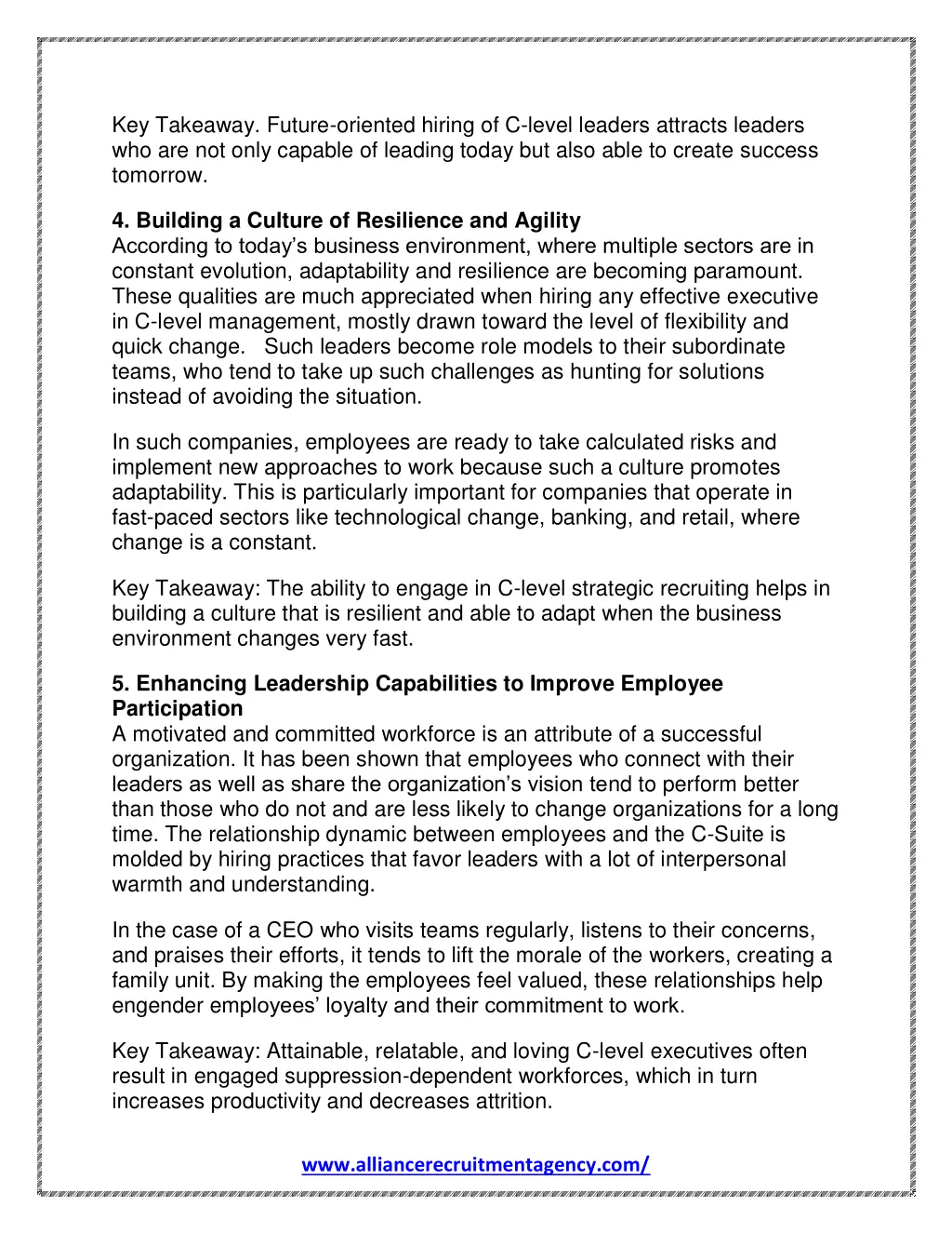 key takeaway future oriented hiring of c level