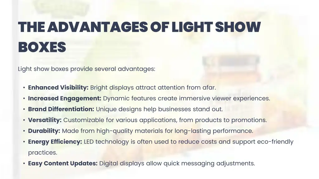 the advantages of light show boxes