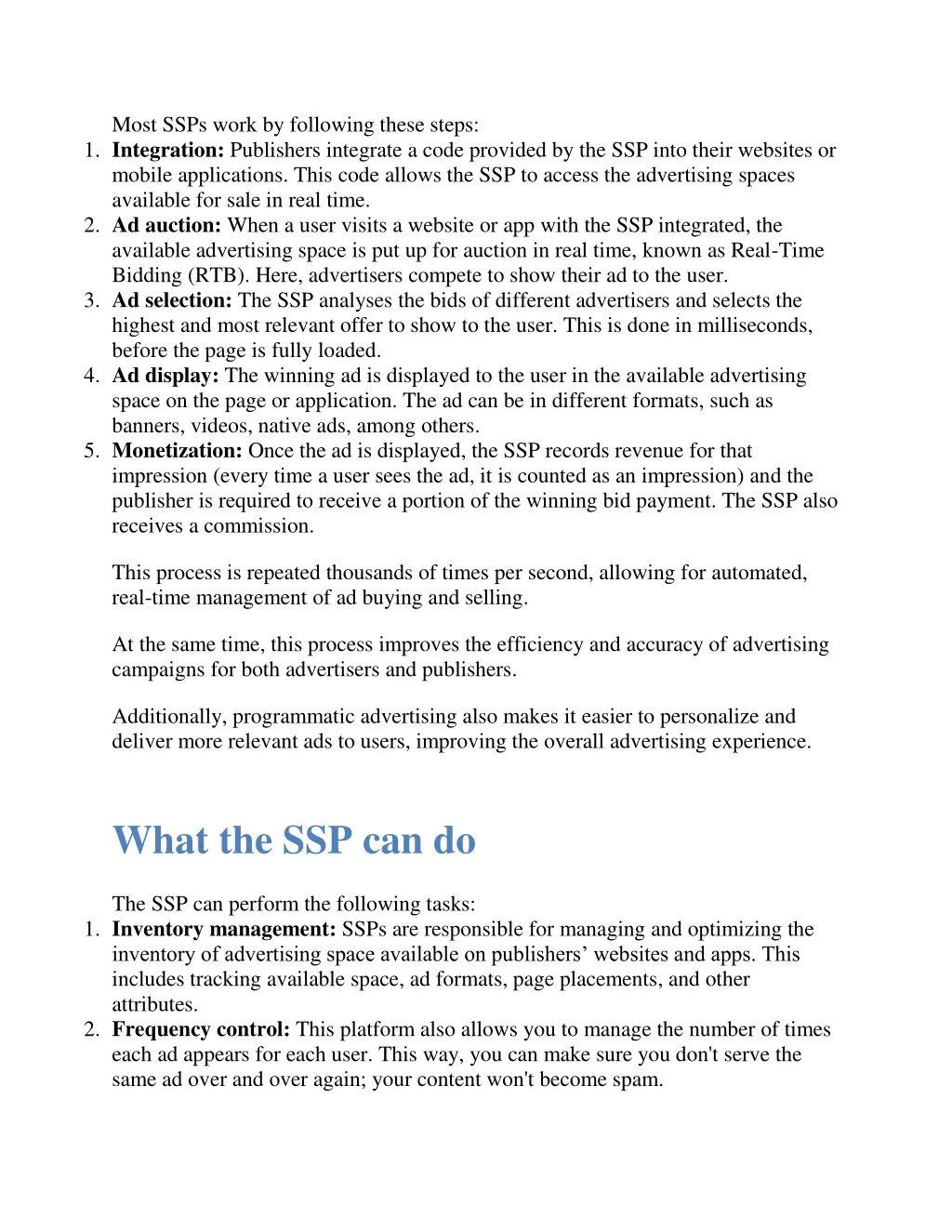 most ssps work by following these steps