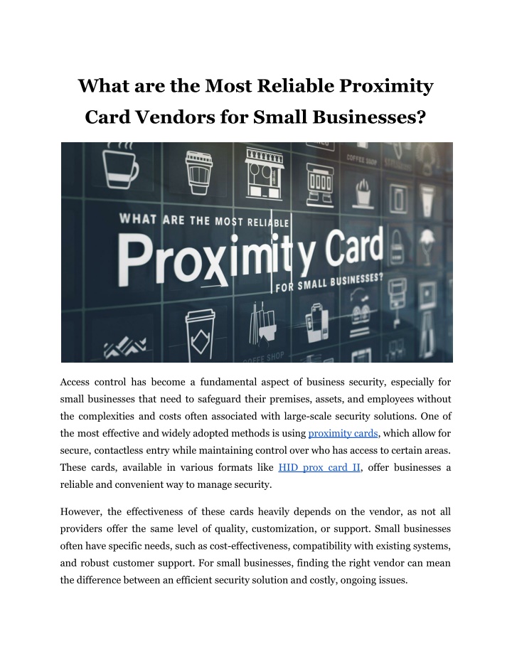 what are the most reliable proximity