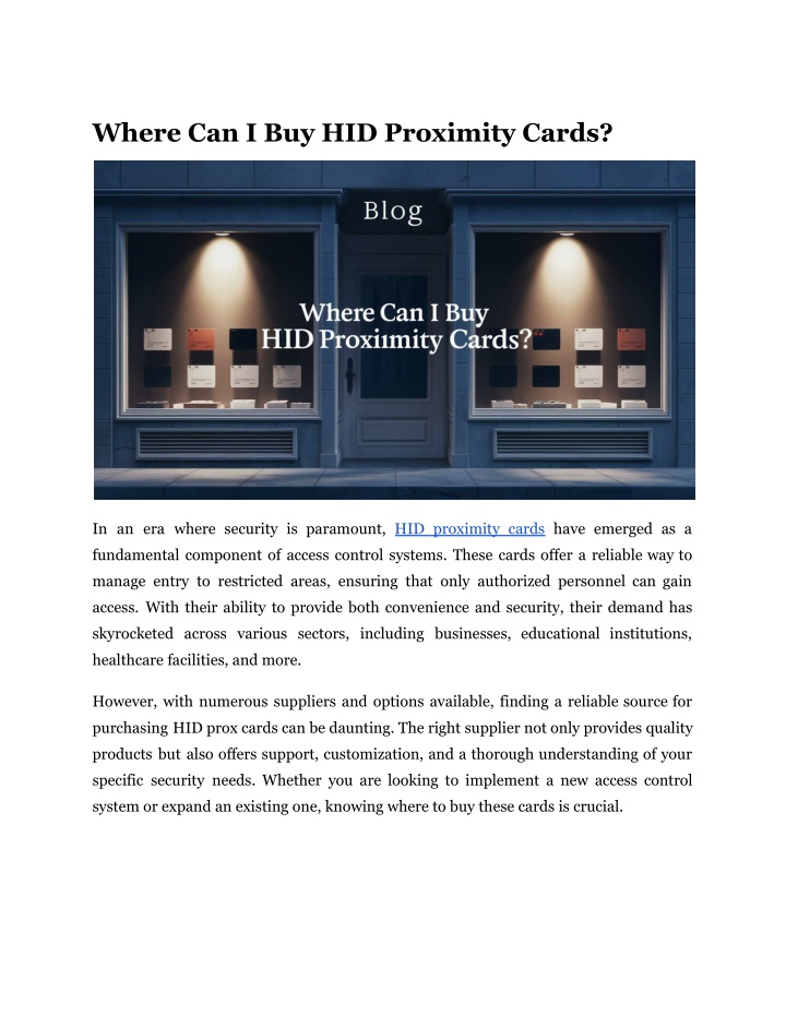 where can i buy hid proximity cards