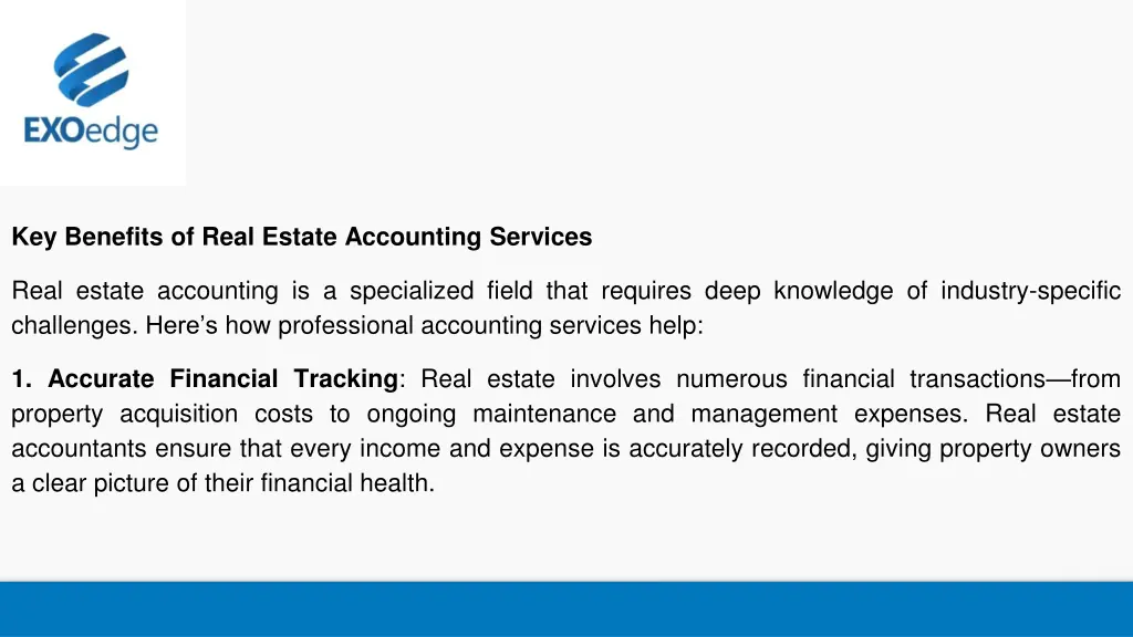 key benefits of real estate accounting services