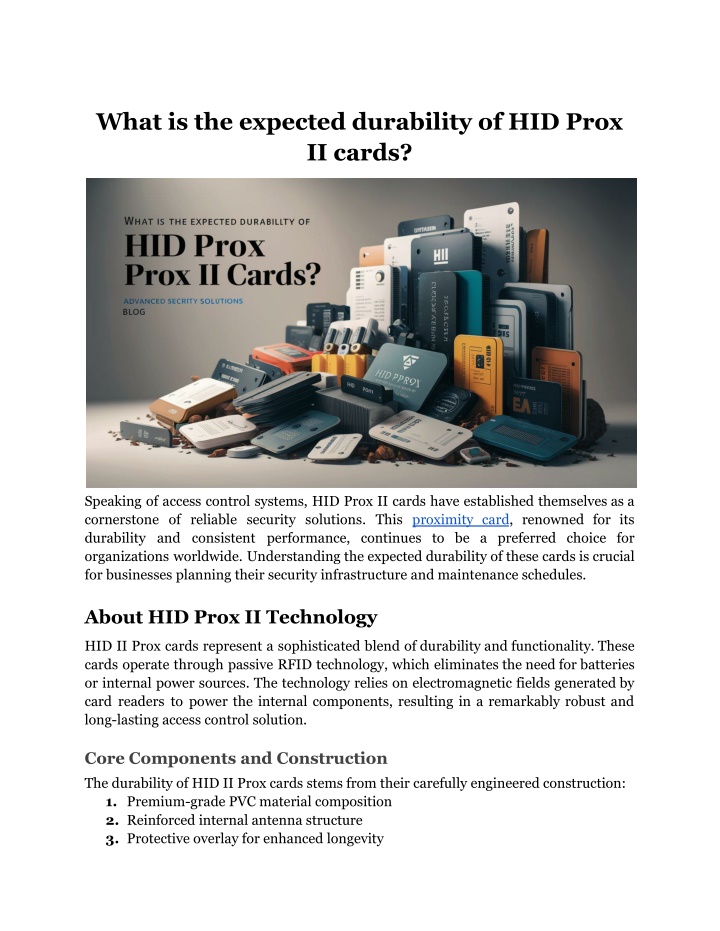 what is the expected durability of hid prox