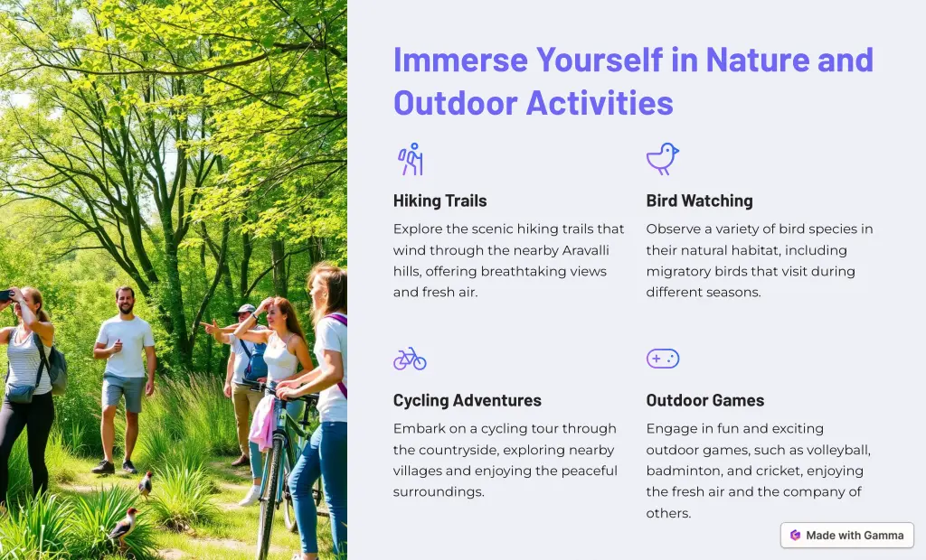 immerse yourself in nature and outdoor activities