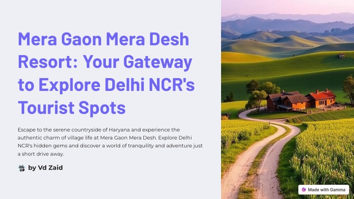 mera gaon mera desh resort your gateway