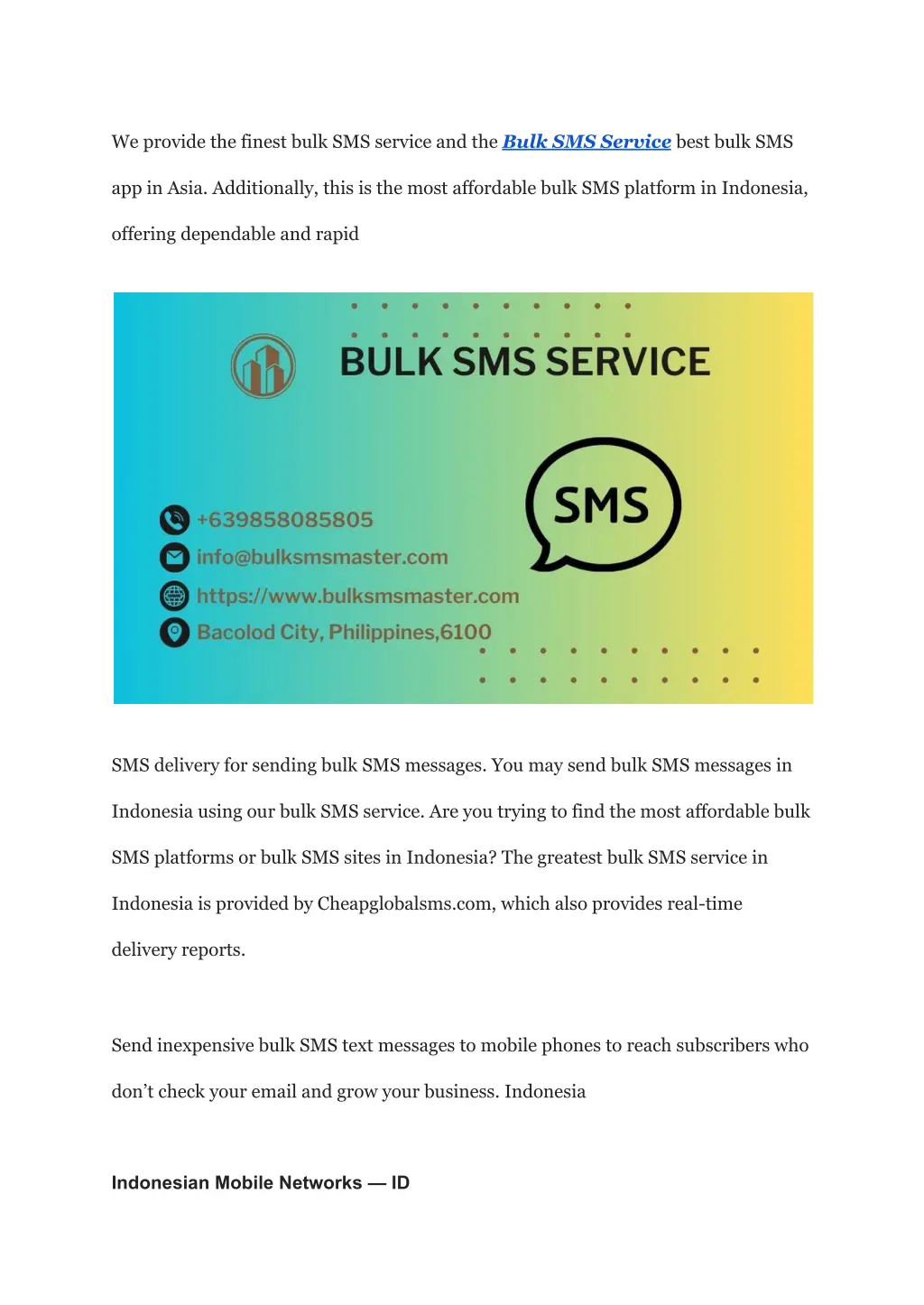 we provide the finest bulk sms service