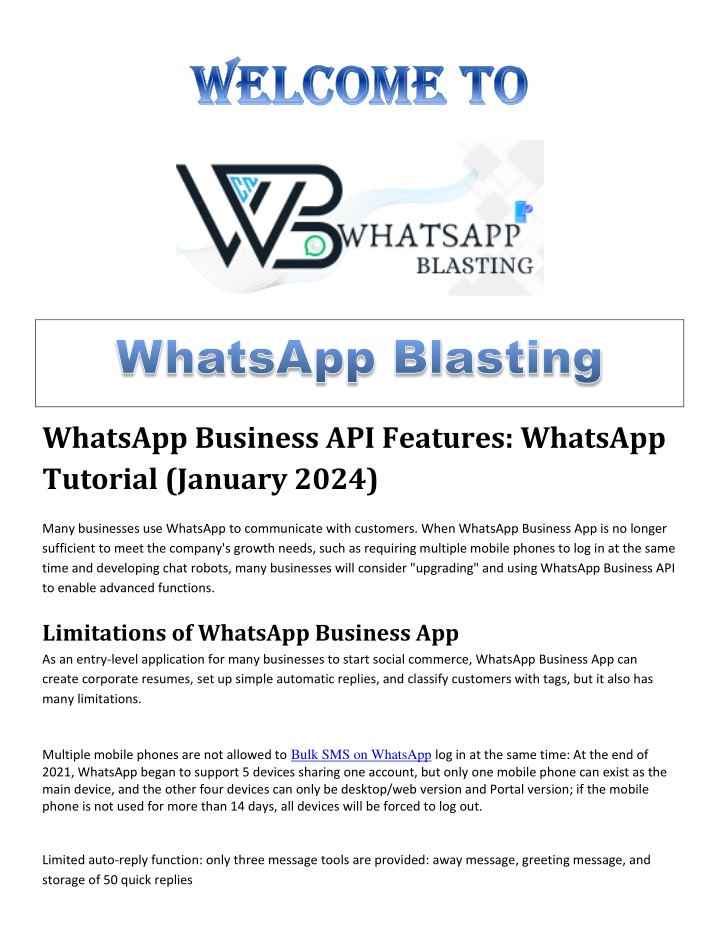 whatsapp business api features whatsapp tutorial