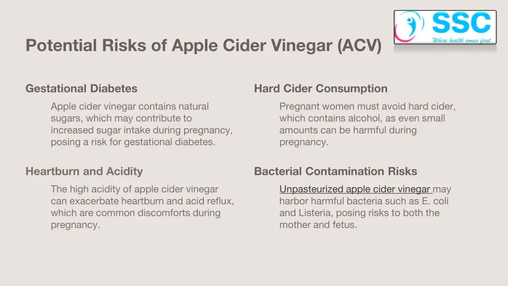 potential risks of apple cider vinegar acv